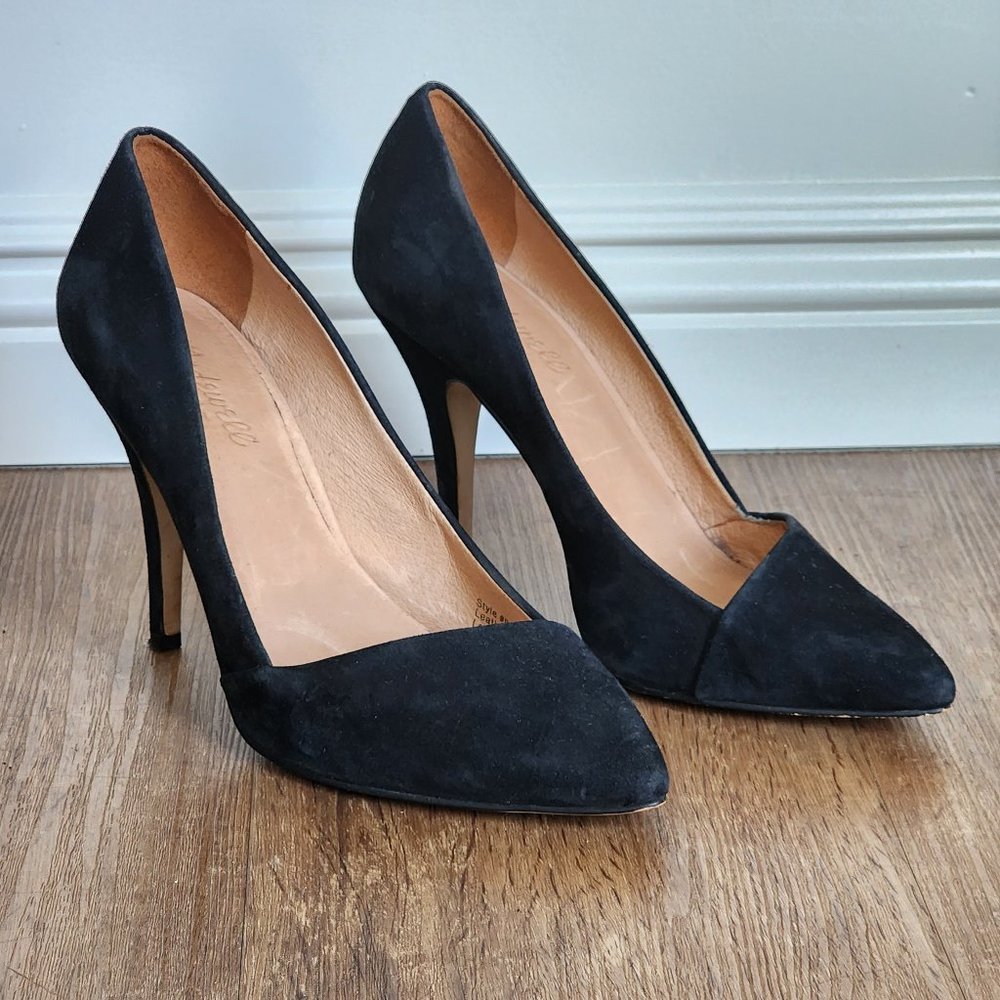 Madewell Mira Suede High Heel Pump in Navy Size 9